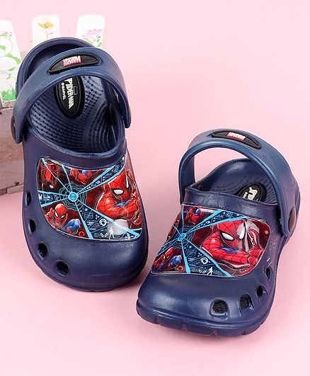 Cute Walk by Babyhug Clogs Spiderman Print - Black