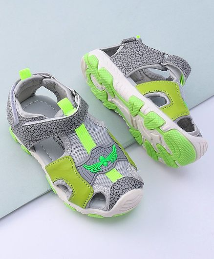 Cute Walk by Babyhug Sandals Spider Design - Green Grey