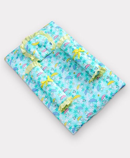 Zoe 3 Piece Baby Bedding Set Bunny Print - Green