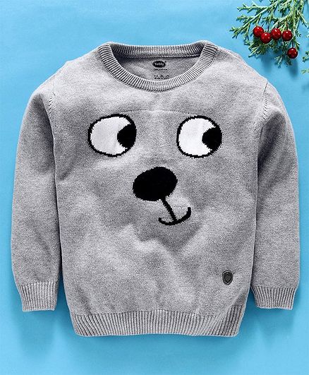 Teddy Full Sleeves Sweater - Grey