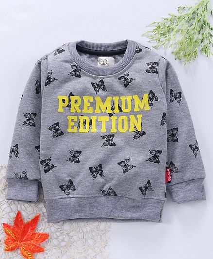 Olio Kids Full Sleeves Sweatshirt Premium Edition Print - Grey