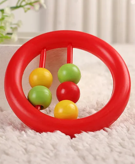 Babyhug Beads Rattle Red - Length 9 cm