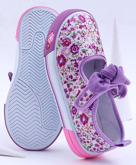 Cute Walk by Babyhug Casual Shoes Floral Print - Purple