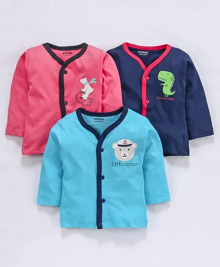Doreme Full Sleeves Vest Animal Print Pack of 3 - Multicolor
