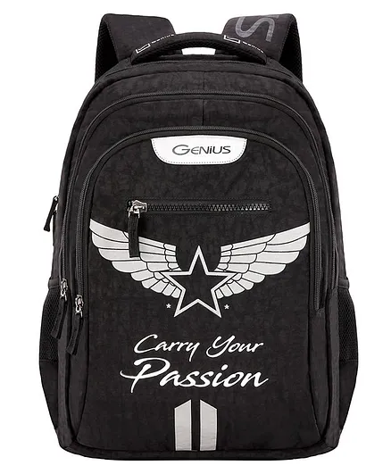 Genius Zeal School Bag Black - 17 Inches