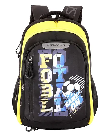 Genius Victor Plus School Bag Football Print Black - 17 Inches