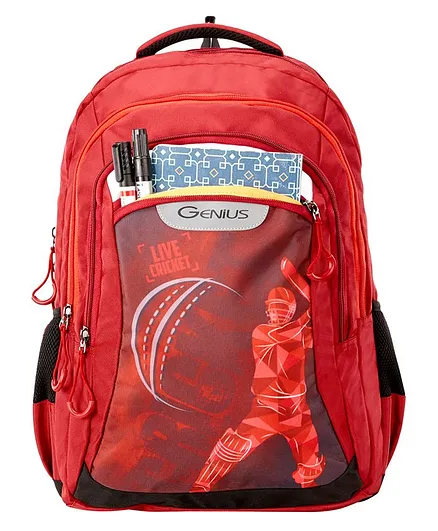 Genius Master School Bag Red - 16.9 Inches