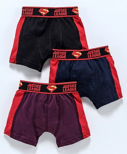 Red Rose Boxers Justice League Print Pack Of 3 - Multicolor