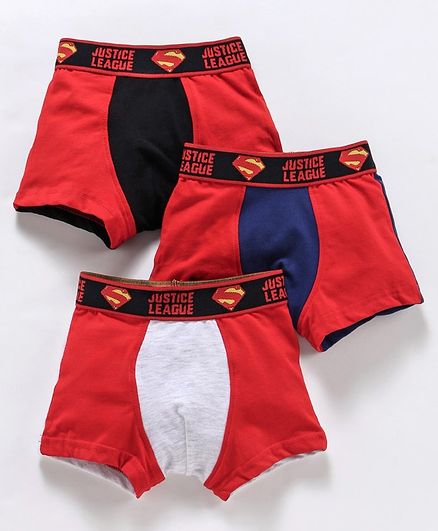 Red Rose Boxer Justice League Print Pack of 3 - Multicolor