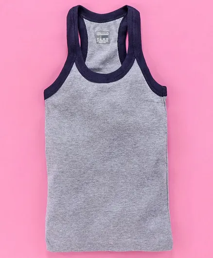 Red Rose Sleeveless Vest - Light Grey