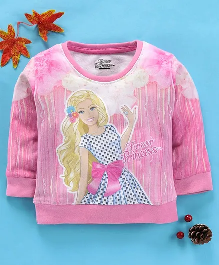Eteenz Winter Wear Full Sleeves Top Forever Princess Print - Pink