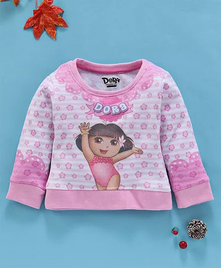 Eteenz Winter Wear Full Sleeves Top Dora Print - Pink
