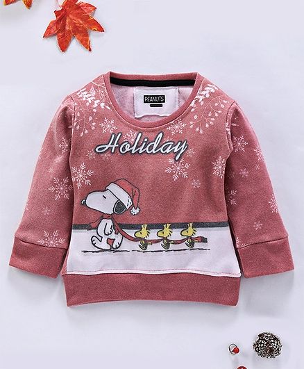 Eteenz Winter Wear Full Sleeves Top Dog Print - Brown