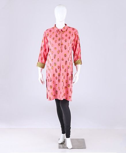 Kriti Full Sleeves Maternity Nursing Top - Pink
