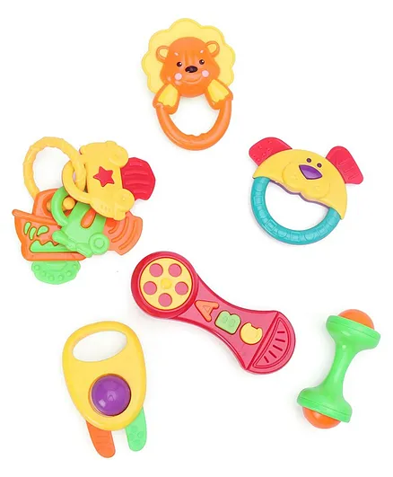 Baby Rattle Toys Pack Of 6 - Multicolor