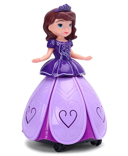Sophia Rotational Dancing Bump & Go Doll With Light & Musical Purple - 12 cm