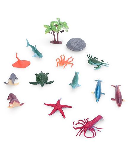 Animal World Figurines Set Pack of 14 - Multicolor