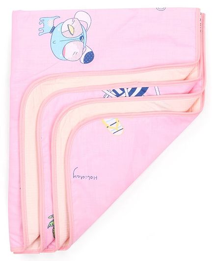 Diaper Changing Baby Mat Animal Print - Pink