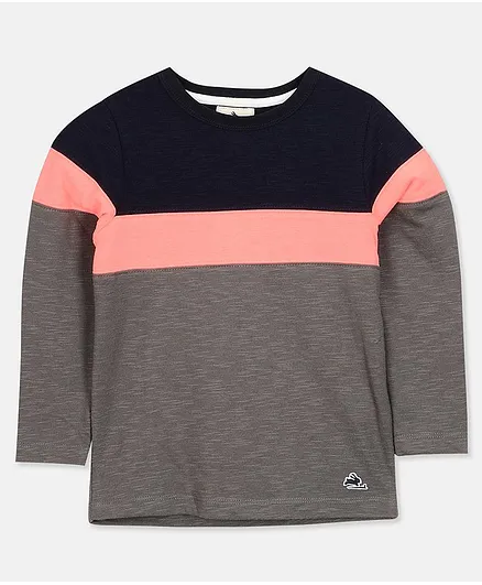 Cherry Crumble by Nitt Hyman Dual Shaded Full Sleeves Tee - Grey