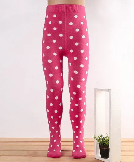 Mustang Footed Tights Polka Dot Design - Fuchsia