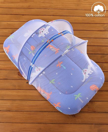 Babyhug Mosquito Net Bedding Set Dino Kingdom Print - Blue