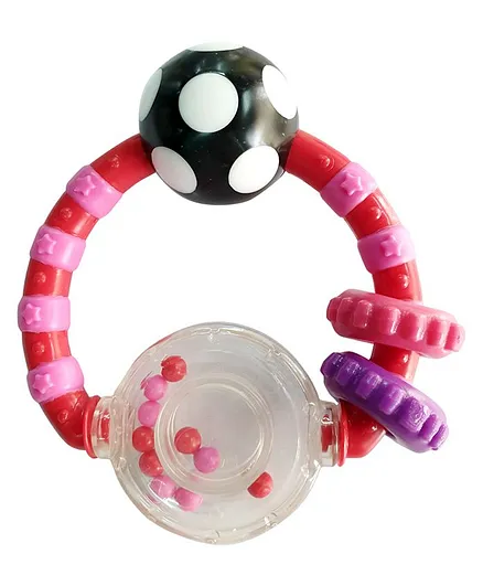 Buddsbuddy Premium Ring Rattle - Pink & Red
