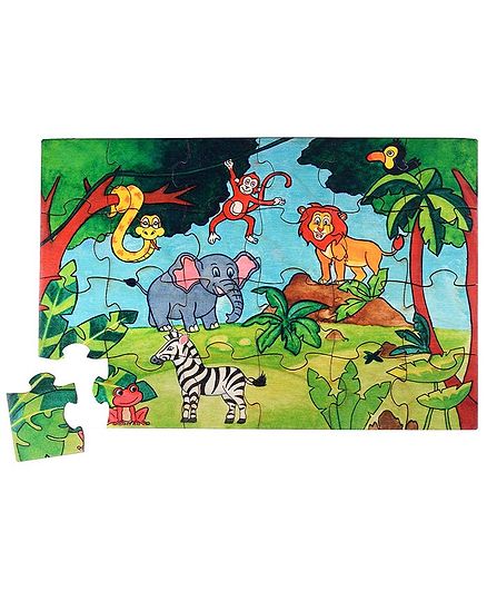 RK Cart Jungle Theme Jigsaw Puzzles - Multicolor