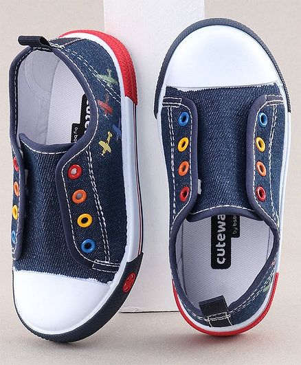 Cute Walk by Babyhug Casual Shoes Airplane Patch - Navy