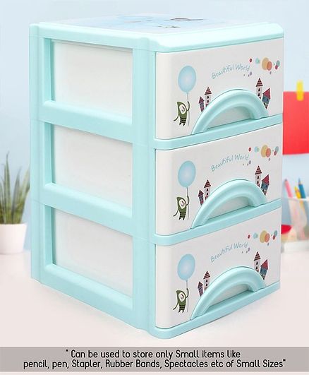 3 Compartments Chest of Drawers - Blue