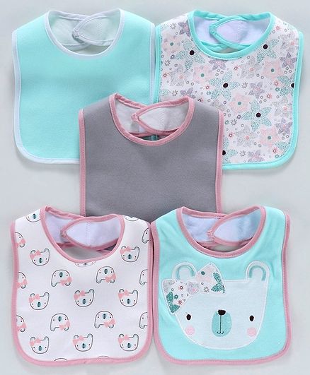 Knitted Bibs Pack of 5 - Multicolor