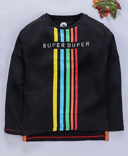 Vitamins Full Sleeves Tee Super Duper Print - Black