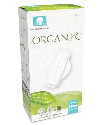 Organ(y)c 100% Cotton Sanitary Pads Pack of 10 - Super Flow