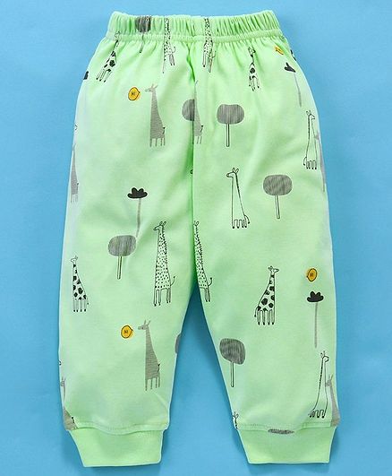 Doreme Full Length Lounge Pant Giraffe Print - Green