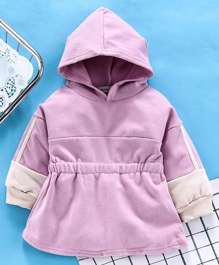 Kookie Kids Full Sleeves Hooded Frock - Pink