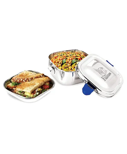 Falcon RectaNxt Square Steel Container with Plate - 500ml
