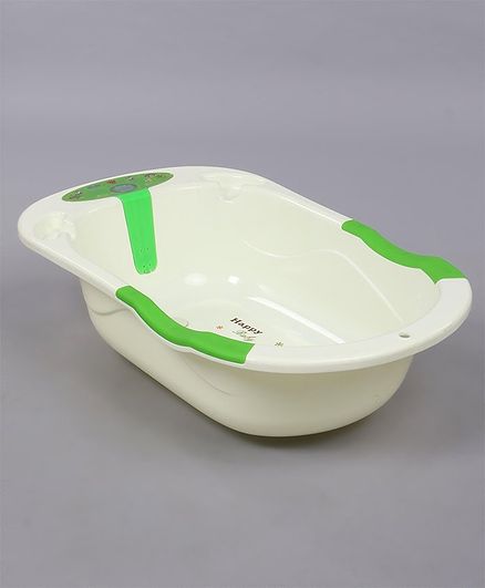 Large Baby Bath Tub With Thermometer & Music - Green White
