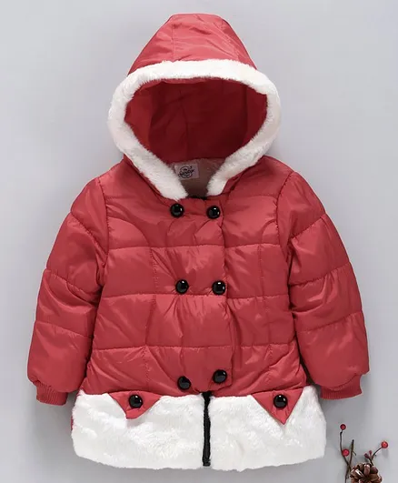 The Sandbox Clothing Co Solid Full Sleeves Hooded Jacket - Red