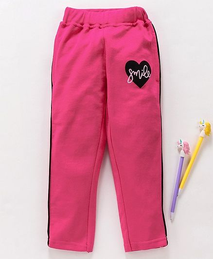 Fido Full Length Lounge Pant Heart Print - Pink