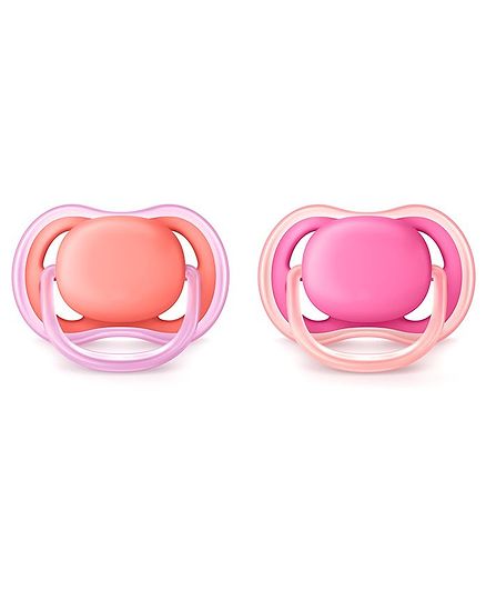Avent Soother Pack of 2 - Pink peach