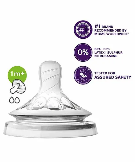 Avent Natural Teat Medium Flow Plus - Set of 2