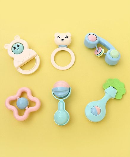 Baby Rattles Set of 6 - Multicolor