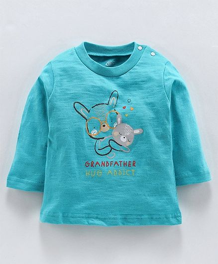 Zero Full Sleeves Tee Animal Print - Aqua