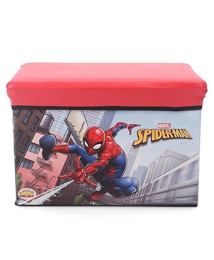 Spiderman Folding Storage Sitting Bin - Red