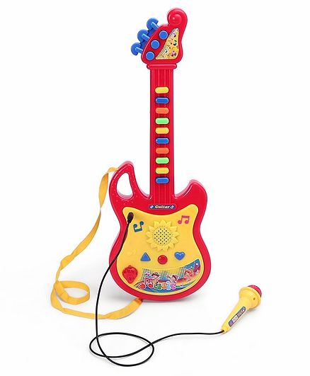 Kids Guitar With Microphone - Red