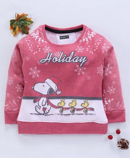 Eteenz Winter Wear Full Sleeves Tee Animal Print - Pink