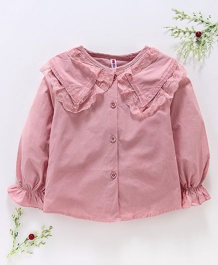 Kookie Kids Full Sleeves Solid Color Shirt - Pink