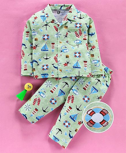 Eteenz Full Sleeves Night Suit - Lemon
