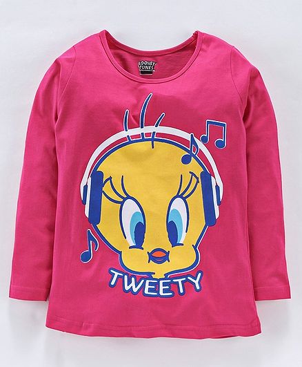 Eteenz Full Sleeves Top Tweety Print - Pink