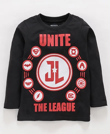 Eteenz Full Sleeves Tee Justice League Print - Black
