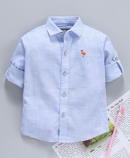 Jash Kids Full Sleeves Solid Shirt - Light Blue